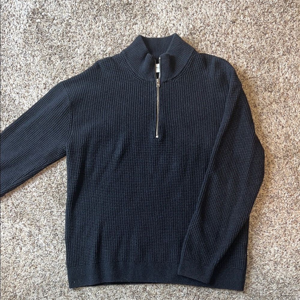Abercrombie & Fitch Men's Dark Gray Zip-Up Sweater